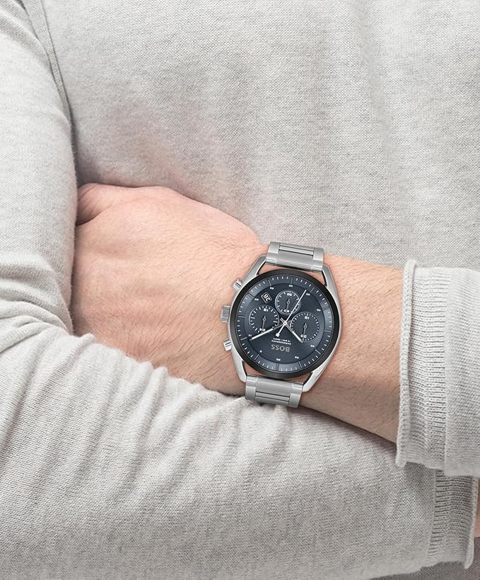 Boss 1514093 | Top Men Quartz Blue Dial Chronograph Stainless Steel Watch.