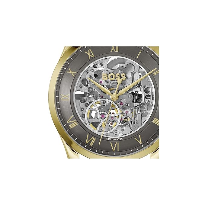 Boss 1514235 | Principle Skeleton Men Automatic Grey Dial Analog Leather Watch