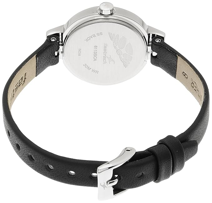 Fastrack 6113SL01 | Fastrack Quartz Analog Black Dial Leather Strap Watch for Girls