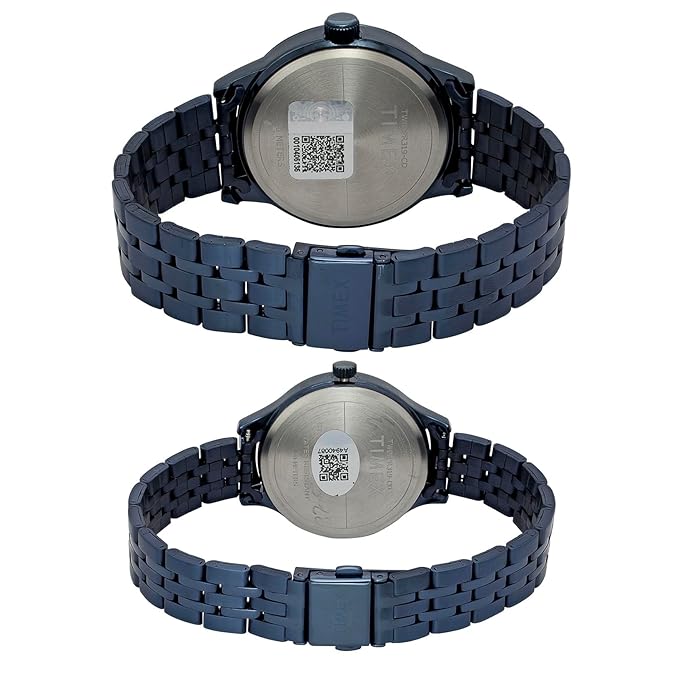 Timex TW00PR319 | TIMEX Blue Round Dial Analog Pair's Watch.