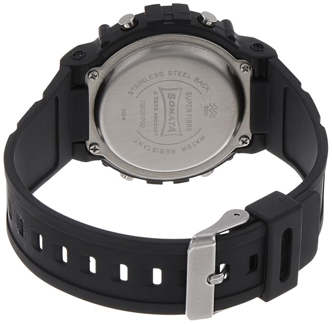 Sonata NJ8989PP02C | Sonata Men Rubber Analogue Green Dial & Digital Grey Dial