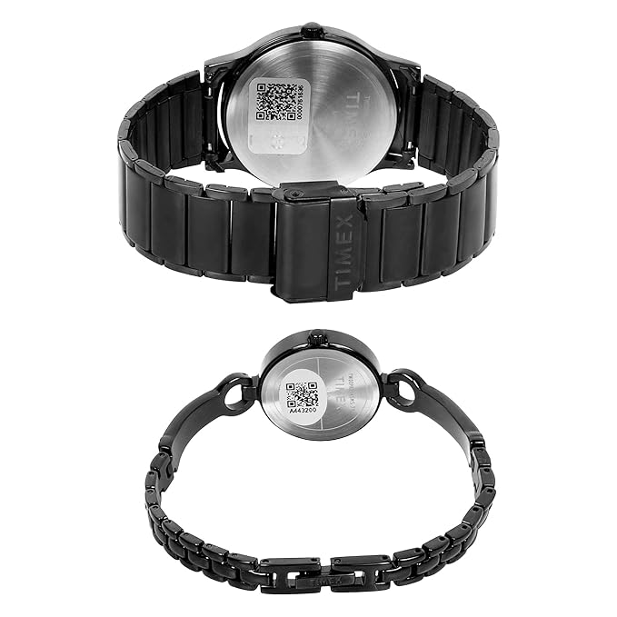 Timax TW00PR264 | Classics Couple Quartz Black Dial Analog Brass Watch