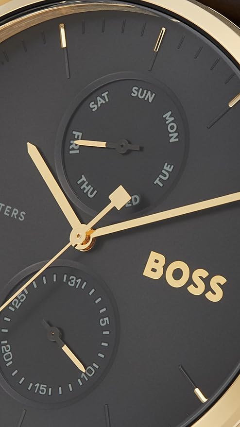 Boss 1514214 | Tyler Men Quartz Black Dial Multi-Function Leather Watch