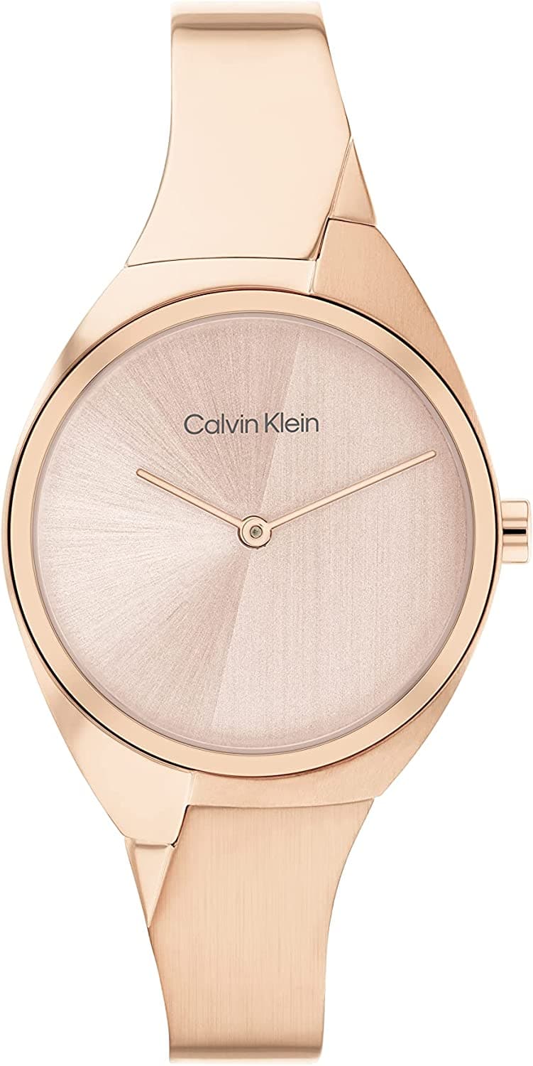 Calvin Klein 25200236 | Charming Women Quartz Rose Gold Dial Analog Stainless Steel Watch