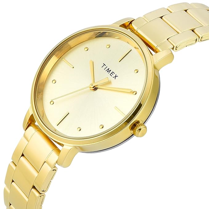 Timex TWEL15829 | Trendline Women Quartz Champagne Dial Analog Stainless Steel Watch