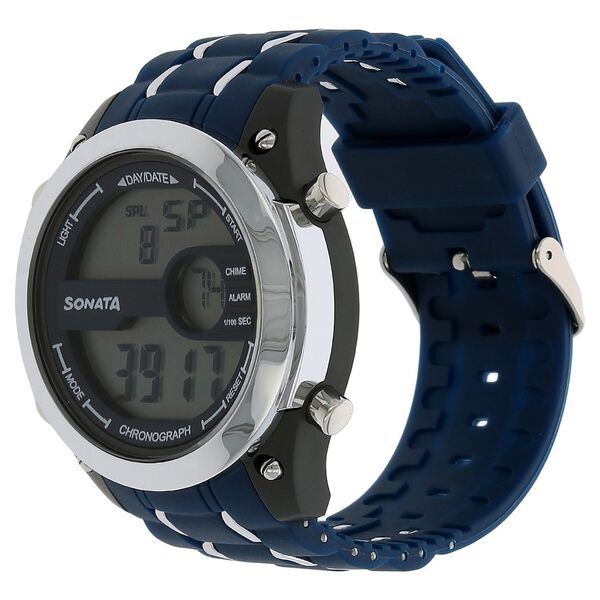 Sonata NS77034PP03 | SF Digital Dial Blue Plastic Strap Watch for Men