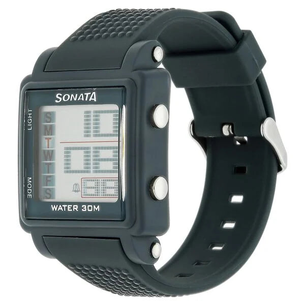 Sonata NR77043PP02 | SF Digital Dial Grey Plastic Strap Watch for Men