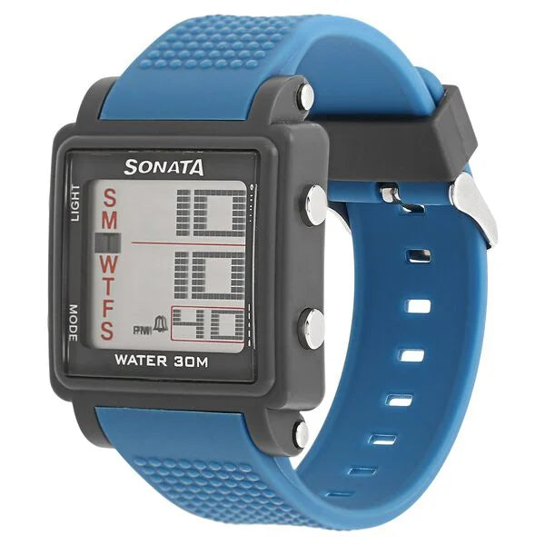 Sonata NR77043PP04 | SF Digital Dial Blue Plastic Strap Watch for Men