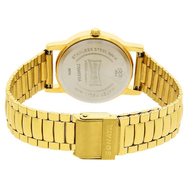 Sonata NP77049YM01 | Sonata Quartz Analog Champagne Dial Stainless Steel Strap Watch for Men