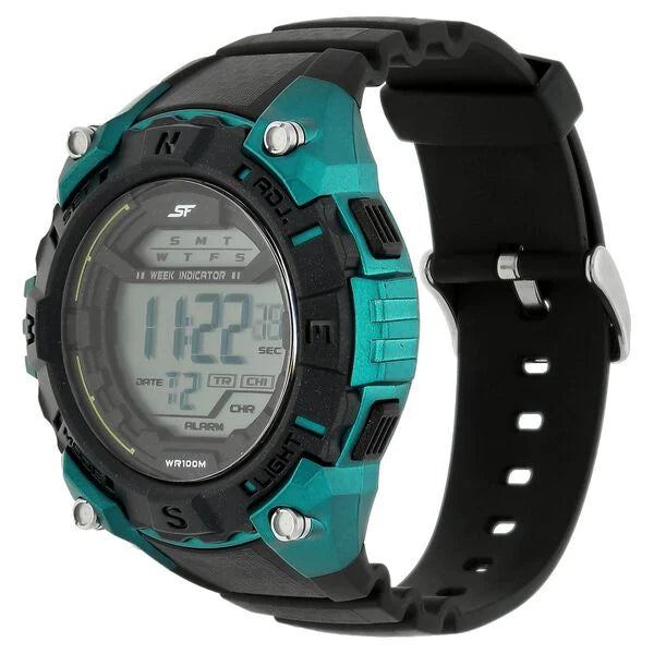 Sonata 77054PP01J | SF Digital Dial Plastic Strap Watch for Men