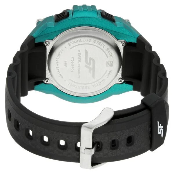Sonata 77054PP01J | SF Digital Dial Plastic Strap Watch for Men
