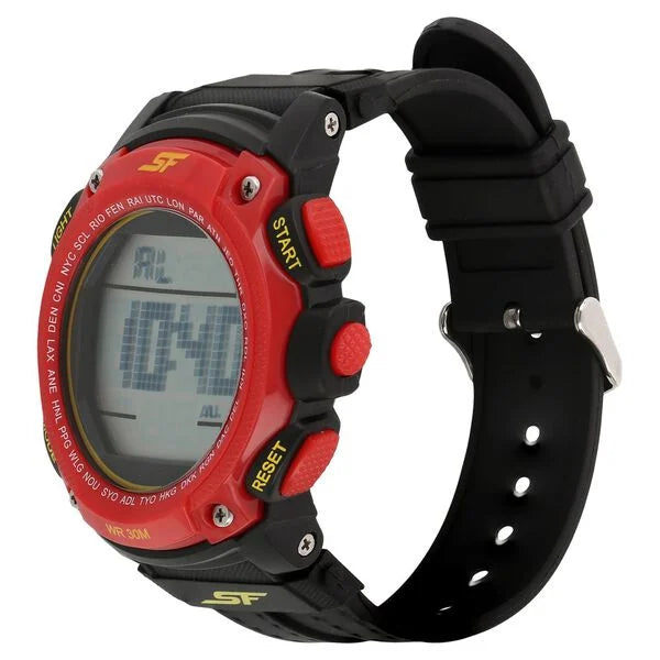 Sonata 77073PP01 | SF Super Fibre Digital Dial Plastic Strap Watch for Men