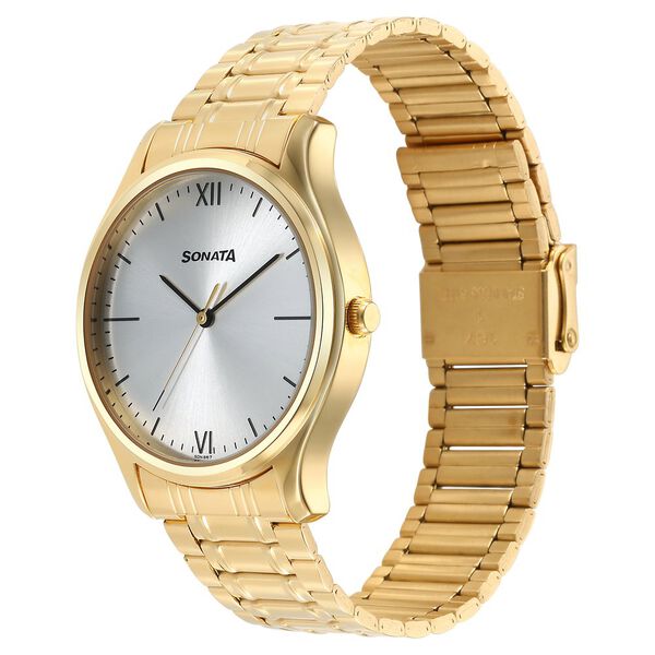 Sonata NS77082YM06 | Sonata Quartz Analog Silver Dial Watch for Men