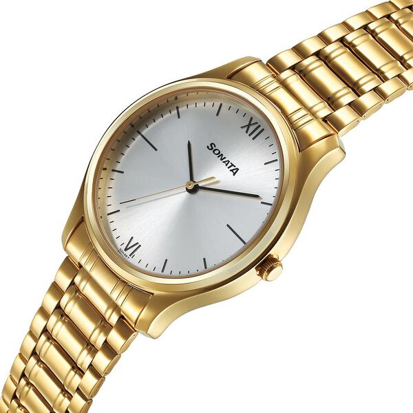 Sonata NS77082YM06 | Sonata Quartz Analog Silver Dial Watch for Men