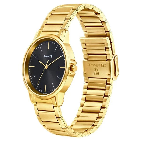 Sonata 77083YM04 | Sonata Quartz Analog Grey Dial Stainless Steel Strap Watch for Men