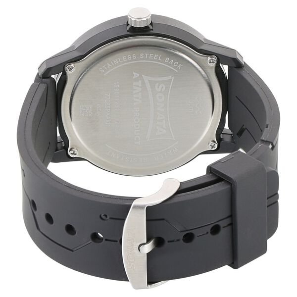 Sonata 77085PP02 | Sonata Quartz Analog Black Dial Plastic Strap Watch for Men