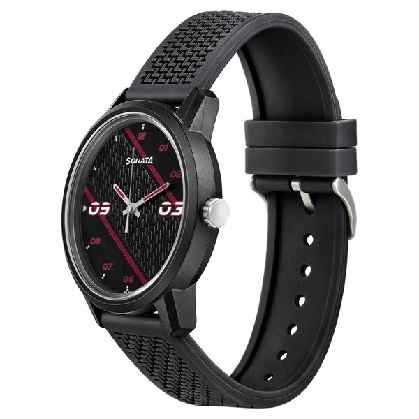 Sonata 77085PP10 | Sonata Quartz Analog PU Strap Watch for Men