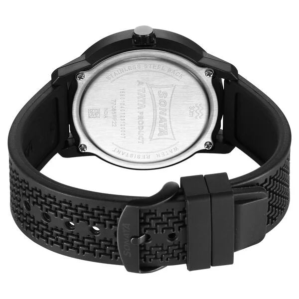 Sonata 77085PP22 | Sonata Volt Quartz Analog Green Dial Polyurethane Strap Watch for Men