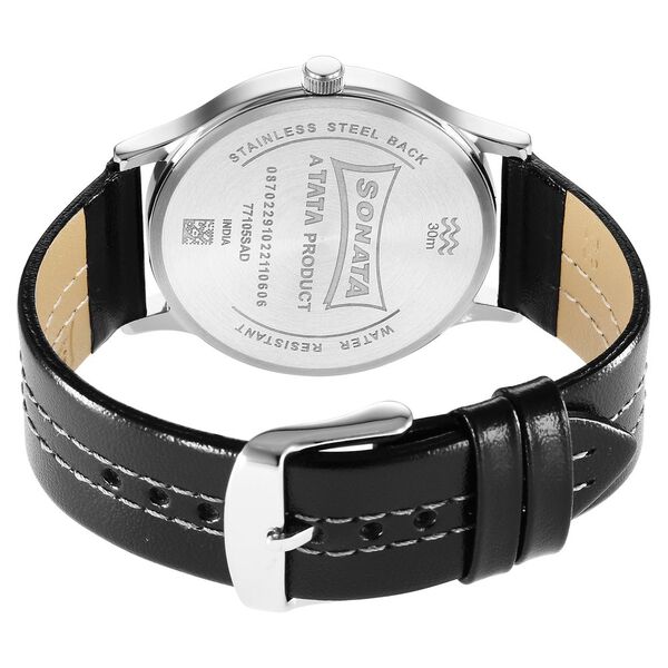 Sonata 77105SL09 | Sonata RPM Yellow Dial Leather Strap Watch for Men
