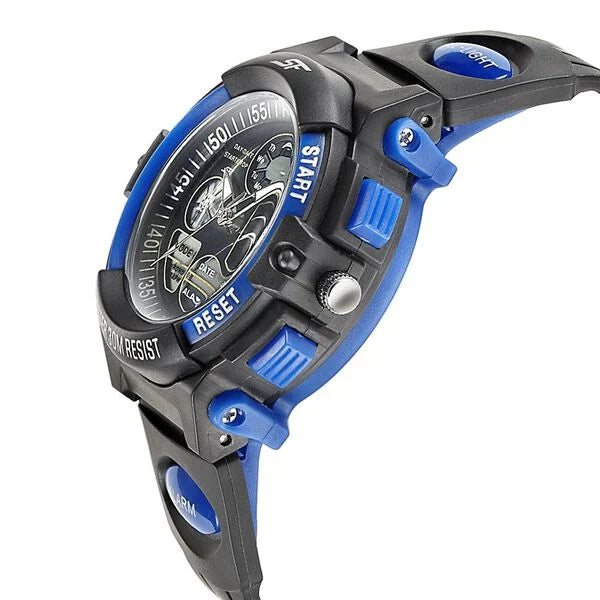 Sonata NS77116PP04W | SF Quartz Analog Digital Black Dial PU Strap Watch for Men