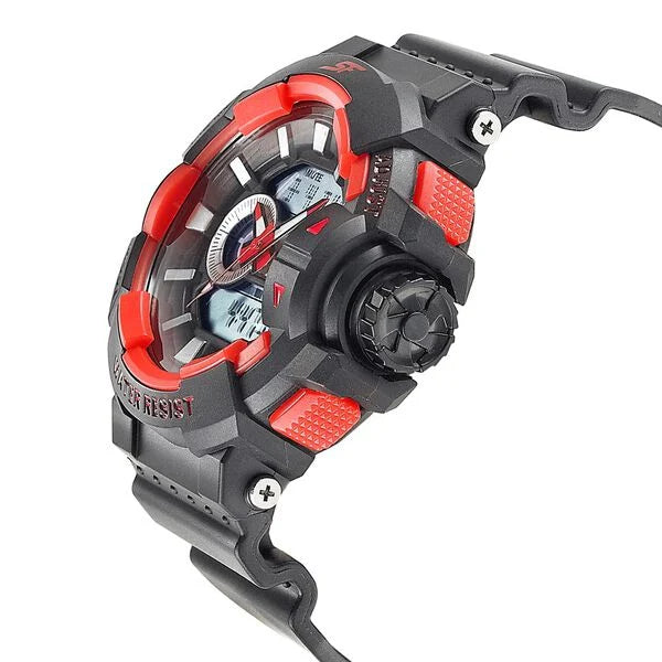 Sonata NS77118PP02W | SF Quartz Analog Digital Black Dial PU Strap Watch for Men
