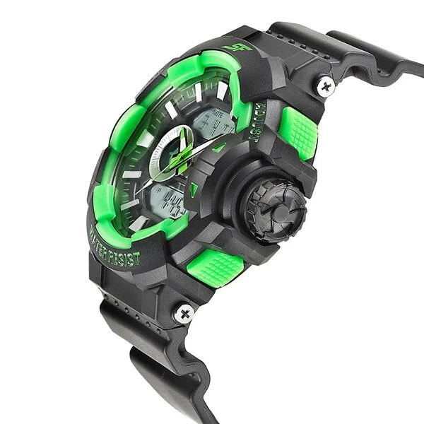 Sonata NS77118PP04 | SF Quartz Analog Digital Black Dial PU Strap Watch for Men