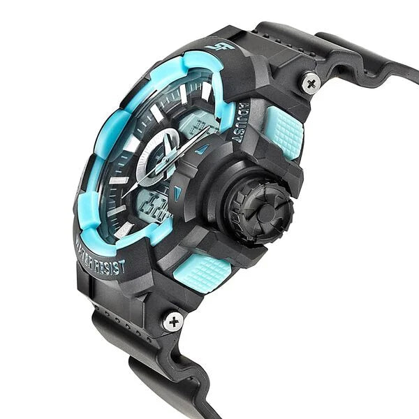 Sonata NS77118PP05W |  SF Quartz Analog Digital Black Dial PU Strap Watch for Men