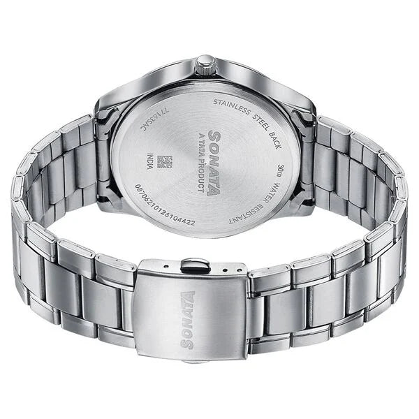 Sonata 77163SM05 | Sonata Men's Work Wear Navy dial Watch - Premium Multifunction design for everyday style