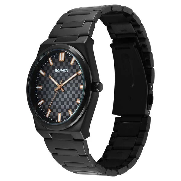 Sonata 77200NM01 | Sonata Festive Quartz Analog Multicoloured Dial Metal Strap Watch For Men