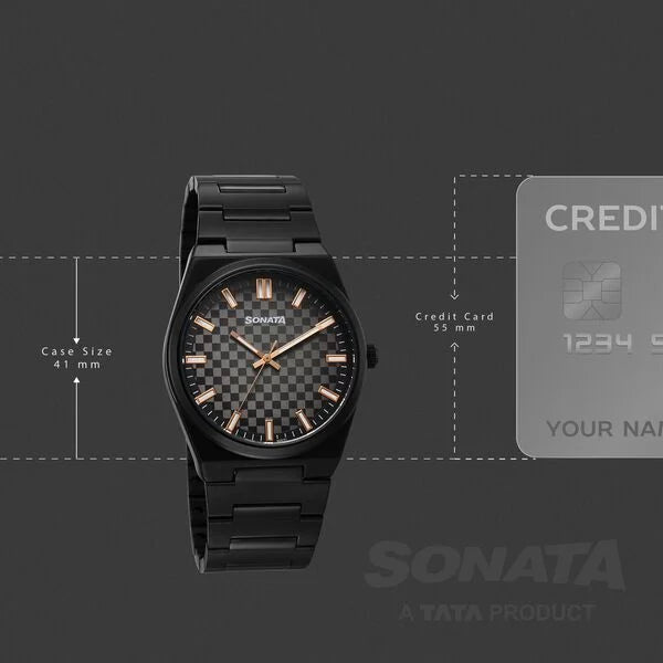 Sonata 77200NM01 | Sonata Festive Quartz Analog Multicoloured Dial Metal Strap Watch For Men
