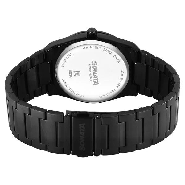 Sonata 77200NM01 | Sonata Festive Quartz Analog Multicoloured Dial Metal Strap Watch For Men