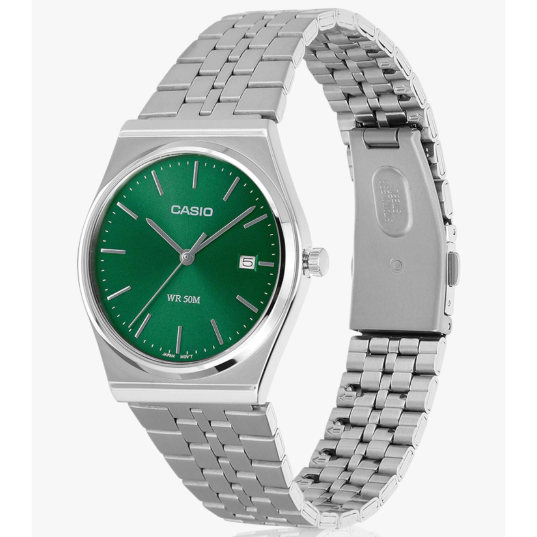 Casio MTP-B145D-3AVDF A2236 | Enticer Men Quartz Green Dial Analog Stainless Steel Watch