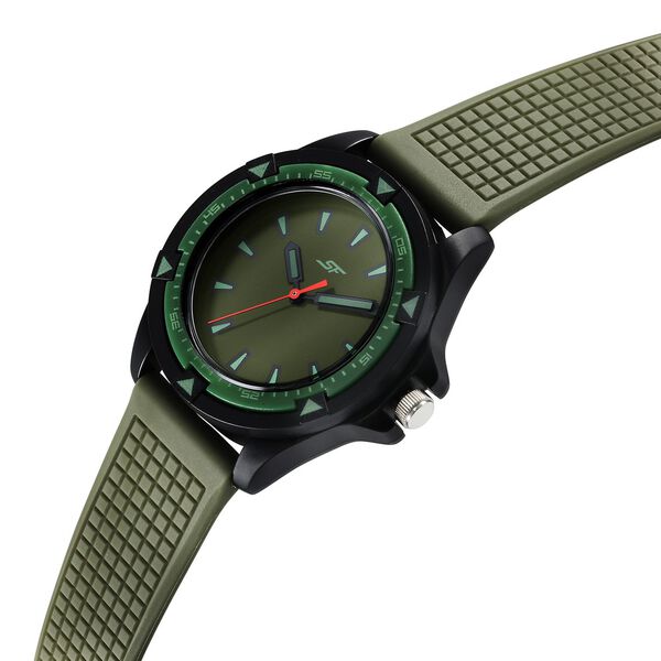Sonata 7930PP18W | SF Sporty Green Dial Polyurethane Strap Watch for Men