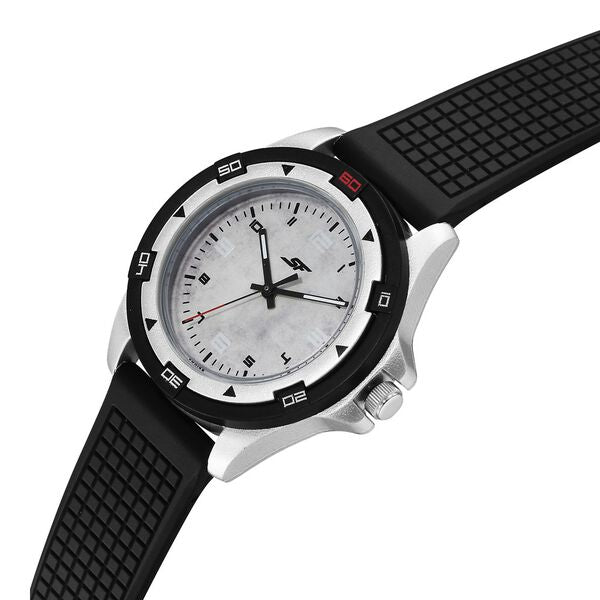Sonata 7930PP30W | SF Sporty Analogs Quartz Analog Multicoloured Dial Black Plastic Strap Watch For Men