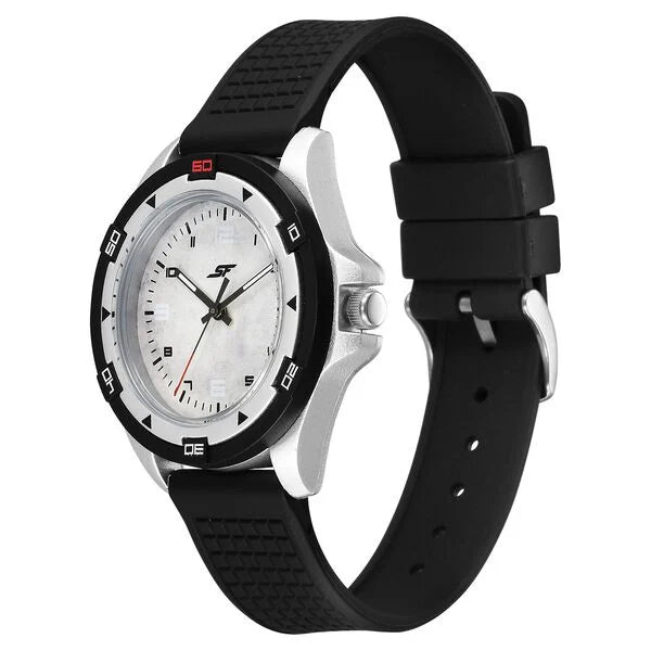 Sonata 7930PP30W | SF Sporty Analogs Quartz Analog Multicoloured Dial Black Plastic Strap Watch For Men