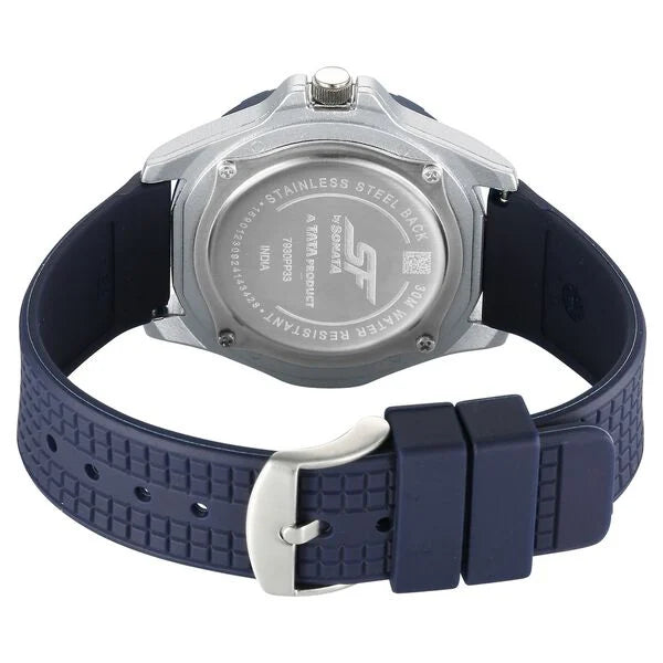 Sonata 7930PP33W | SF Sporty Analogs Quartz Analog Blue Dial Blue Plastic Strap Watch For Men