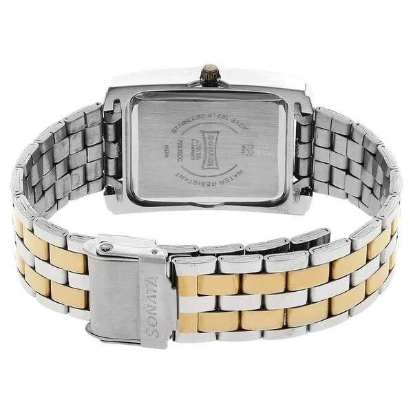 Sonata 7953BM01 | Sonata Quartz Analog Champagne Dial Stainless Steel Strap Watch for Men