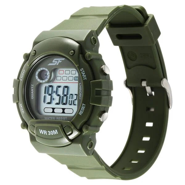 Sonata 7982PP12 | Sonata Digital Dial Green Plastic Strap Watch for Men