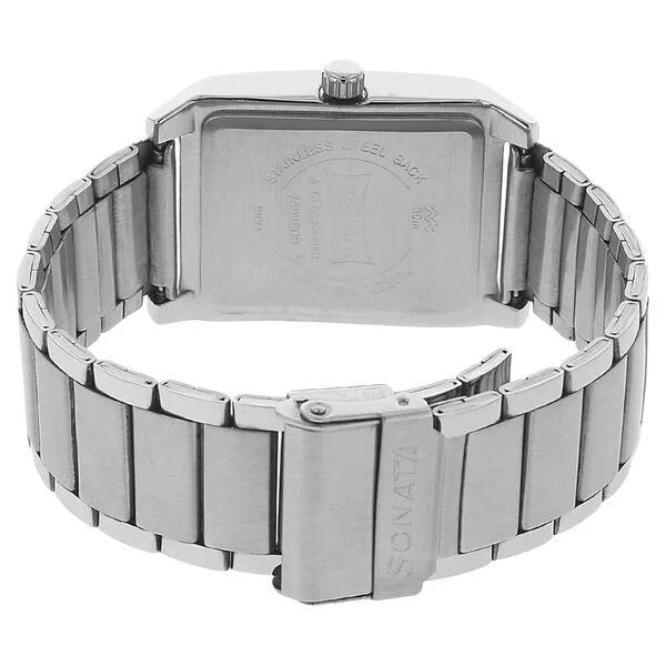 Sonata NK7999SM01 | Sonata Quartz Analog Black Dial Stainless Steel Strap Watch for Men