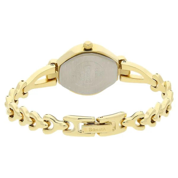 Sonata NP8065YM01 | Sonata Quartz Analog White Dial Metal Strap Watch for Women