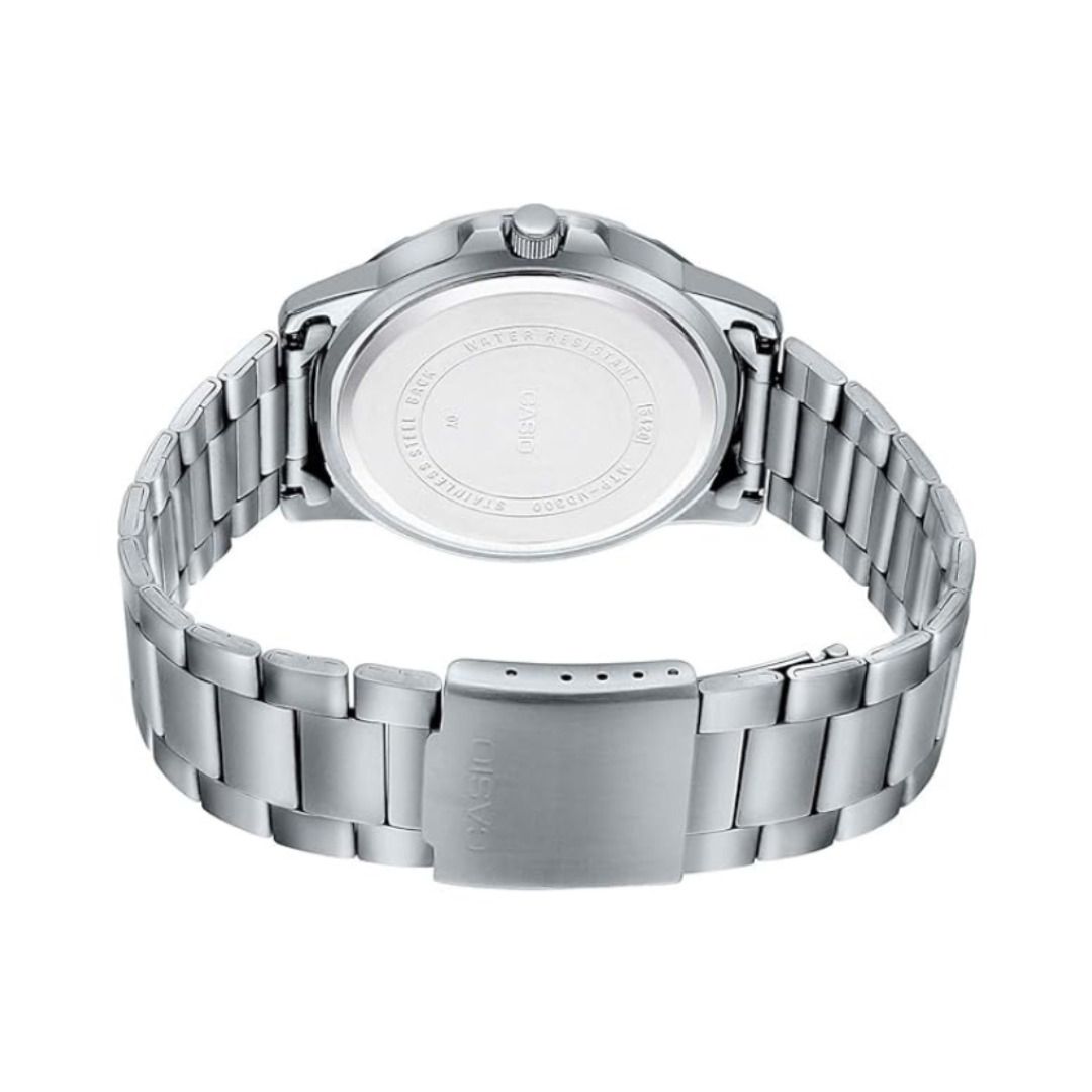 Casio MTP-VD300D-1EUDF A1748 | Enticer Men Quartz Black Dial Multi-Function Stainless Steel Watch