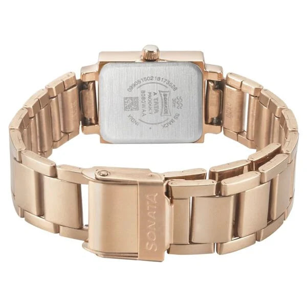 Sonata 8080WM01 | Sonata Blush Mother of Pearl Dial Women Watch With Stainless Steel Strap