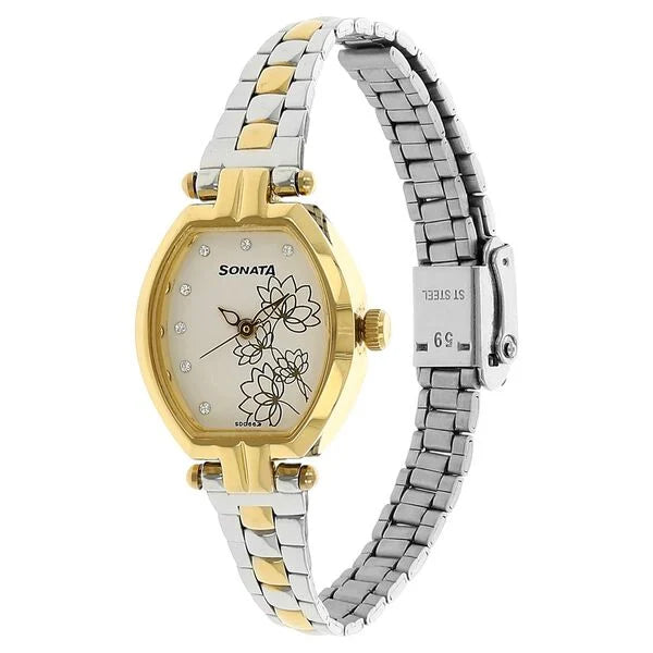 Sonata SP8083WM01 | Sonata Quartz Analog Silver Dial Stainless Steel Strap Watch for Women