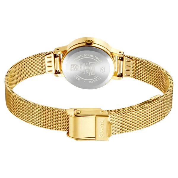 Sonata NS8096YM08 | Sonata Essentials Champagne Dial Women Watch With Stainless Steel Strap