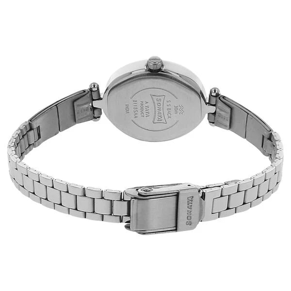 Sonata NK8118SM01 | Sonata Quartz Analog Pink Dial Stainless Steel Strap Watch for Women