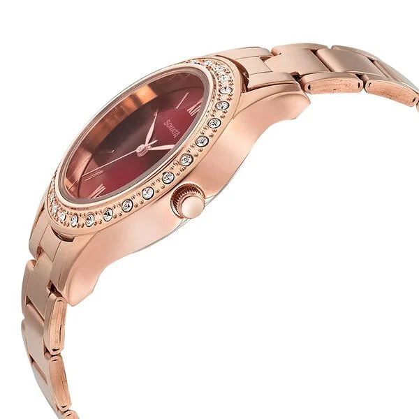 Sonata 8123WM02 | Sonata Blush It Up Maroon Dial Women Watch With Stainless Steel Strap