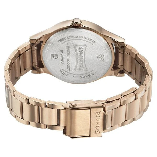 Sonata 8123WM02 | Sonata Blush It Up Maroon Dial Women Watch With Stainless Steel Strap