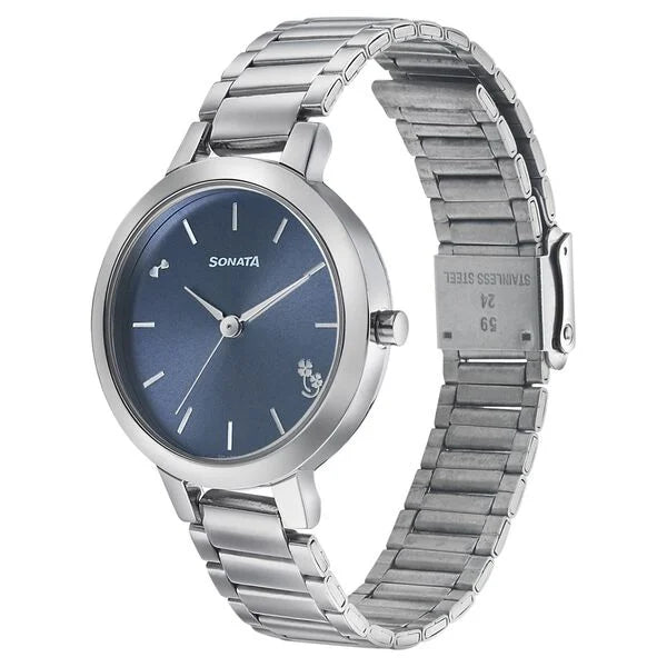 Sonata NS8141SM07 | Sonata Play Blue Dial Women Watch With Stainless Steel Strap