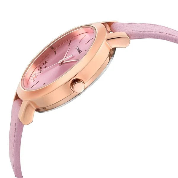 Sonata NP8141WL04 | Sonata Blush It Up Pink Dial Women Watch With Leather Strap