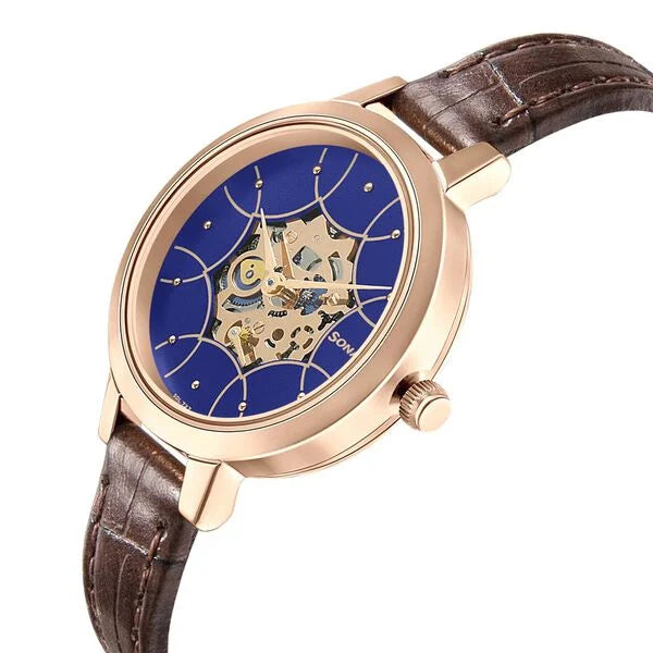Sonata 8141WL08 | Sonata Unveil Quartz Multifunction Leather Strap Watch for Women